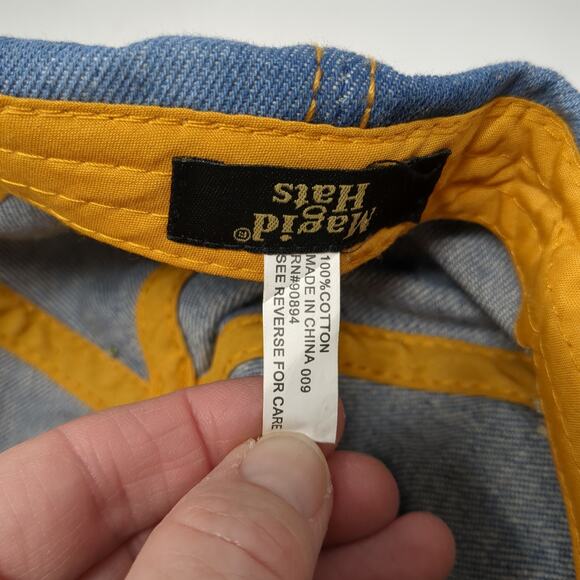 Boss Slideback Baseball Cap Blue One Size Adjustable Rhinestone Magid Hats - Picture 8 of 9